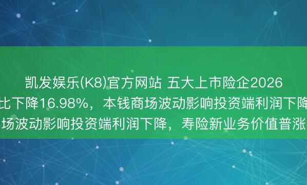 凯发娱乐(K8)官方网站 五大上市险企2026年一季度统统净利润同比下降16.98%，本钱商场波动影响投资端利润下降，寿险新业务价值普涨