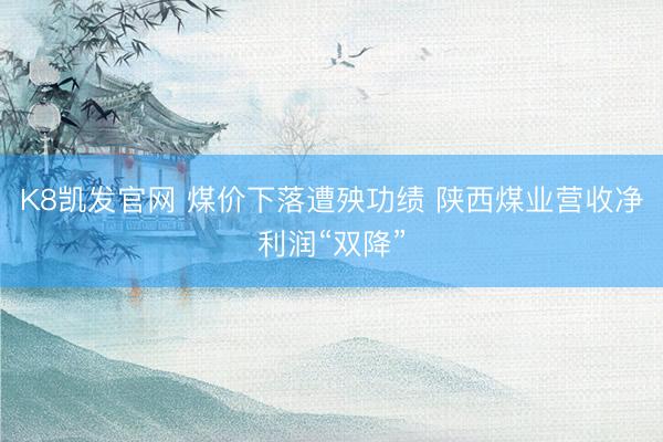 K8凯发官网 煤价下落遭殃功绩 陕西煤业营收净利润“双降”