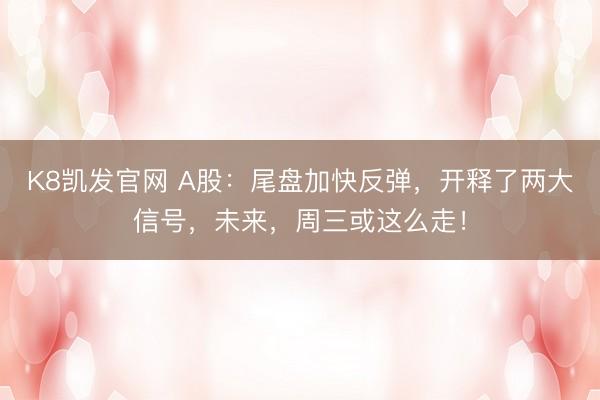K8凯发官网 A股:尾盘加快反弹,开释了两大信号,未来,周三或这么走!
