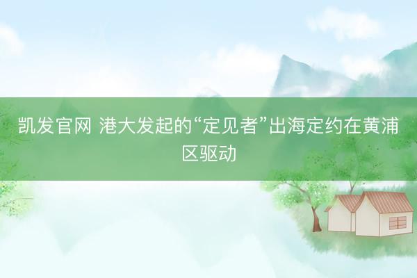 凯发官网 港大发起的“定见者”出海定约在黄浦区驱动