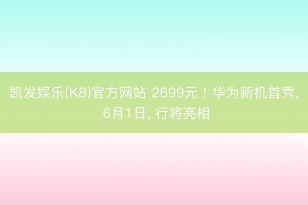 凯发娱乐(K8)官方网站 2699元 ! 华为新机首秀, 6月1日, 行将亮相