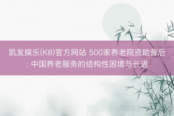 凯发娱乐(K8)官方网站 500家养老院资助背后: 中国养老服务的结构性困境与长进