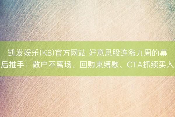 凯发娱乐(K8)官方网站 好意思股连涨九周的幕后推手：散户不离场、回购束缚歇、CTA抓续买入