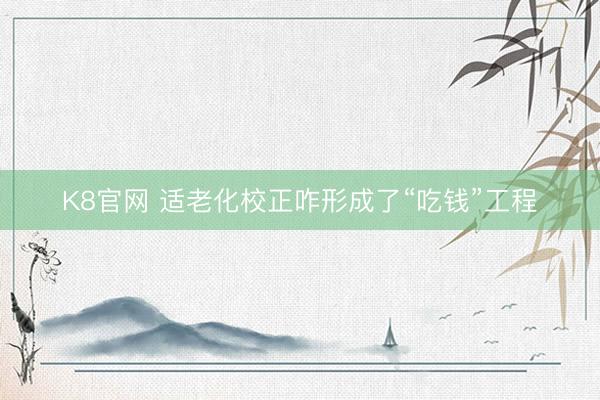 K8官网 适老化校正咋形成了“吃钱”工程