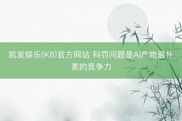 凯发娱乐(K8)官方网站 科罚问题是AI产物最朴素的竞争力